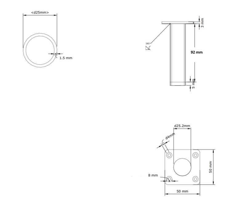 Baldinė kojelė TUBE